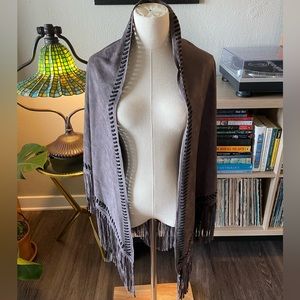 Origami Gray Fringe Wrap